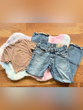 G-G Crop Top + Y2K Hollister Jeans Bundle